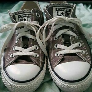 Grey and white Converse