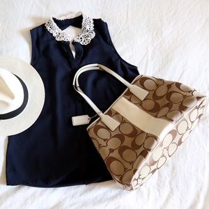 ⚡️Flash Sale⚡️Coach Signature Stripe Carryall Tote