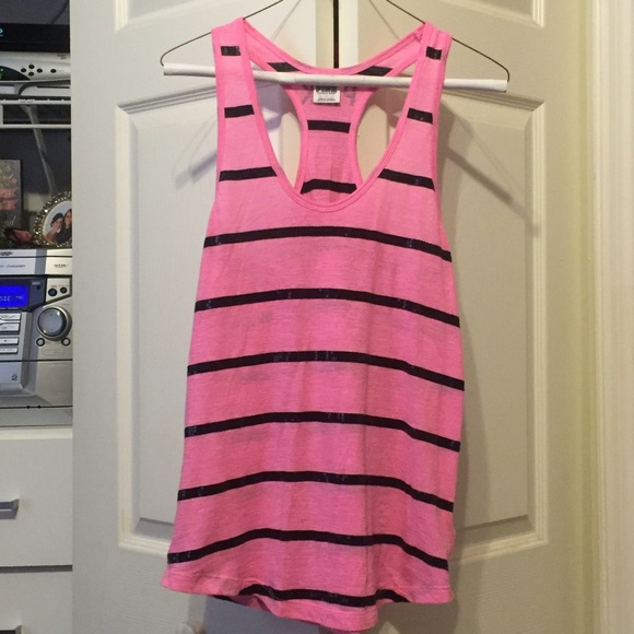 Victoria's Secret pink and black tank top size XS