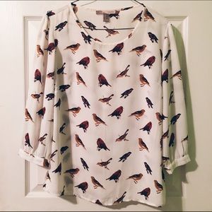 Forever21 Bird Print Blouse