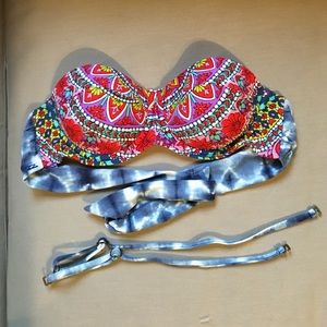 M Billabong strapless swim top