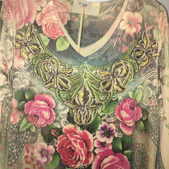 Flowing three-quarter length sleeve dress - Picture 2 of 4