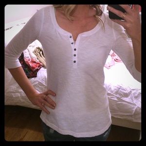 Mossimo white button top size M