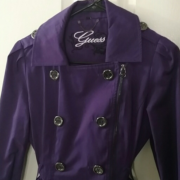 Purple Guess Trench Coat - Picture 3 of 4