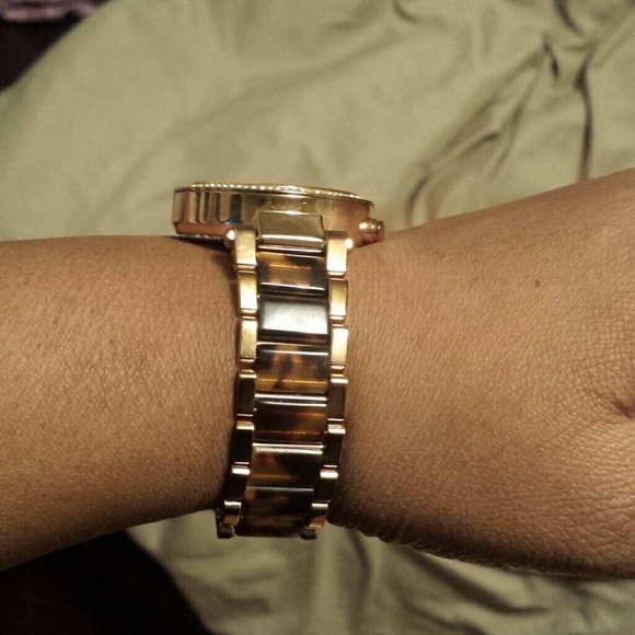 Michael kors rose gold diamond accent watch