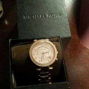 Michael kors rose gold diamond accent watch