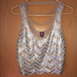 2B Bebe Sequin Crop Top