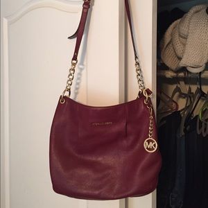 Gorgeous deep maroon Michael Kors tote