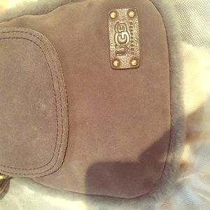 Gray Suede UGG CROSS BODY BAG
