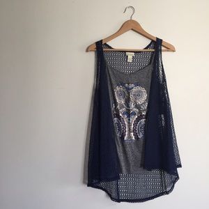 Owl Tank & Cardigan