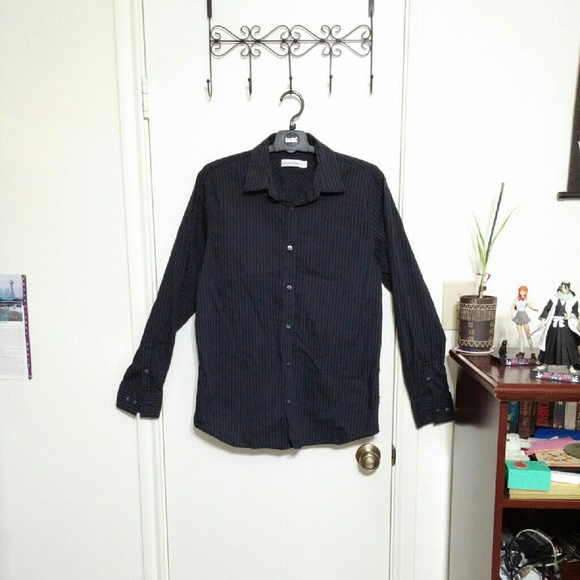 Black pinstripe dress shirt