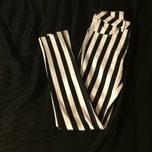 Black and White Striped Pants