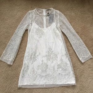 Zara off White with solver sparkle dress