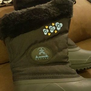 Girls installated Kamik Canada Boots