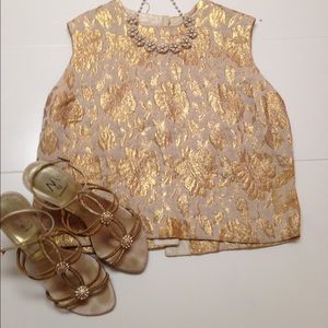 Vintage Top with Gold Embroidery