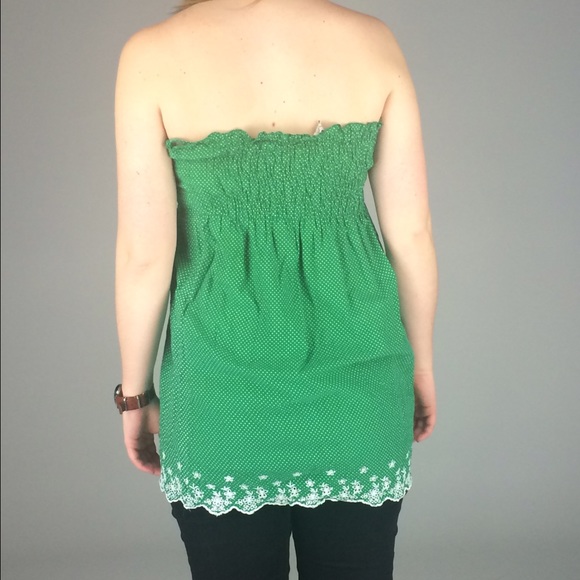 Deep Green  Strapless Top - Picture 2 of 3