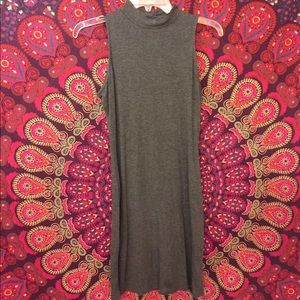 Gray High Neck Fitted Mini