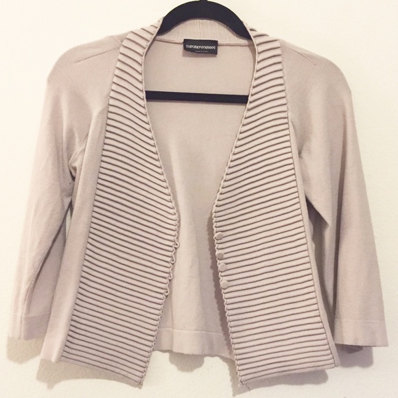 Emporio Armani crop blazer top in nude-blush