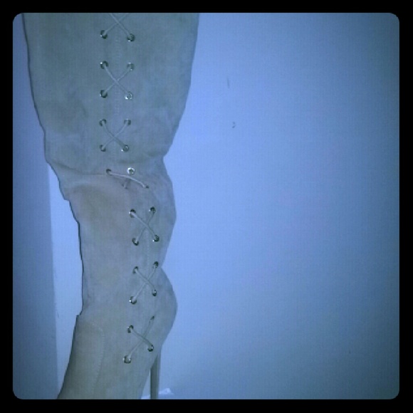 Off white thigh high boots NEW