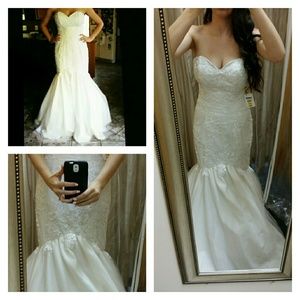 Strapless mermaid wedding dress