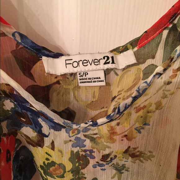 Floral sheer ruffle tank - Picture 3 of 4