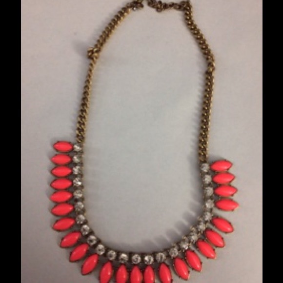 Bright coral jcrew necklace