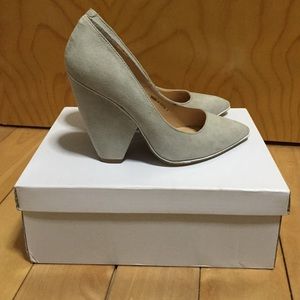 ASOS Suede Grey Block Heel 3UK/5US