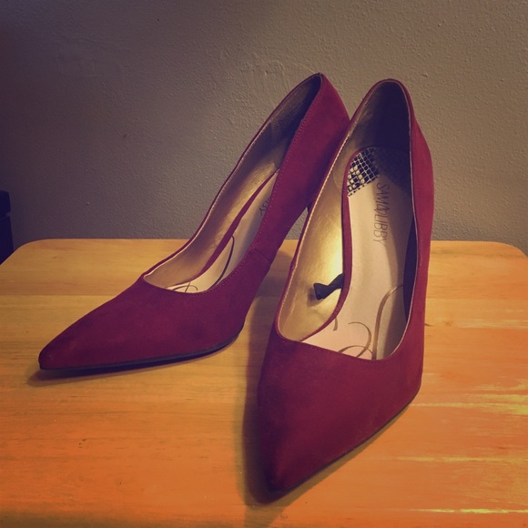 Magenta Faux Suede Stiletto High Heels