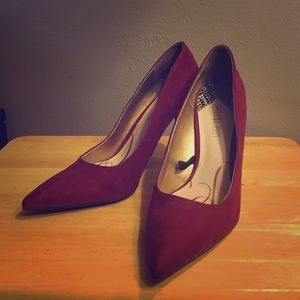 Magenta Faux Suede Stiletto High Heels