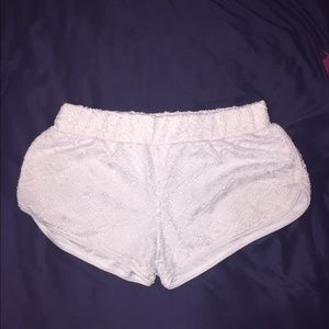 White, crochet shorts