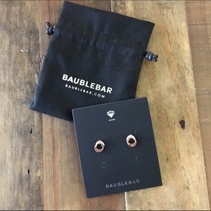 Baublebar rose gold moon shape ear jacket earrings