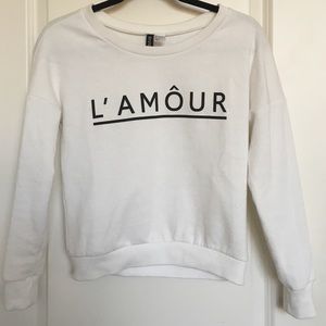 White Graphic Sweater