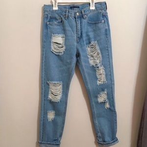 Rare Brandy Melville Distressed Boyfriend Denim