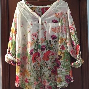 Pure Energy size 2 floral shirt