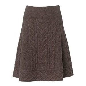 Phase Eight Wool Cable Knit Sweater Skirt XS Brown