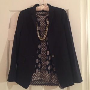 J.Crew Navy Paisley Tee Size S