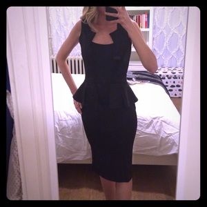 Black formal dress with peplum