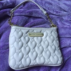 White heart Betsey Johnson bag