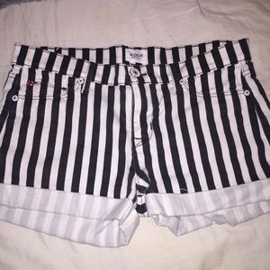 Hudson Black and White Striped Shorts