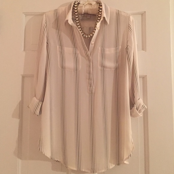 LOFT Chiffon Striped Popover Size XSP