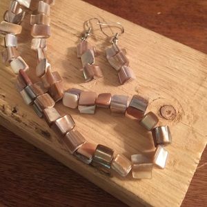 Pair of necklace and earrings