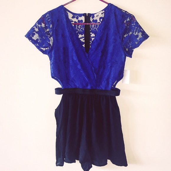 NWT Cobalt and Black Romper