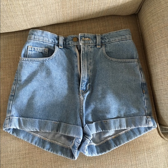 American Apparel Pants - American Apparel High Waisted Denim Shorts