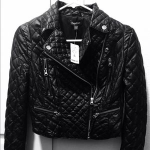 Bebe Multi Quilted Moto Jacket