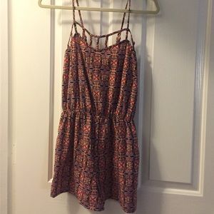 Patterned romper cage top