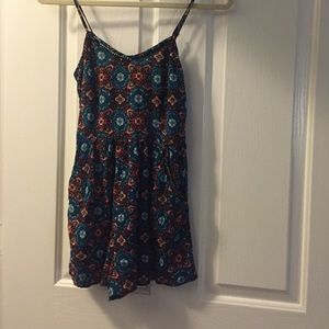 Patterned blue romper