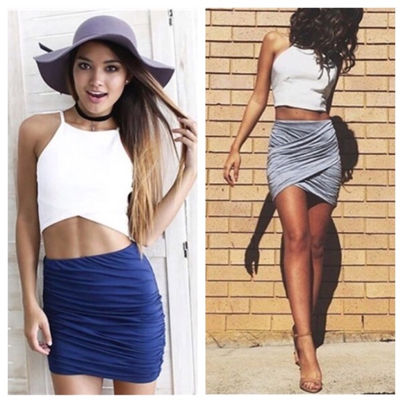 Aloha Mermaid Boutique Dresses & Skirts - Sz M Royal Blue Layered Bandage Pencil Mini Skirt