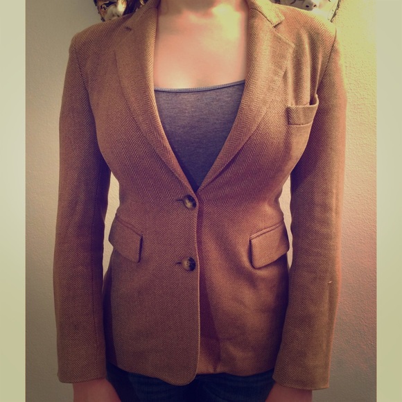 Tweed Burberry Blazer with Elbow Patches