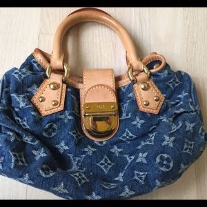 Authentic Louis Vuitton Pleaty Denim Bag