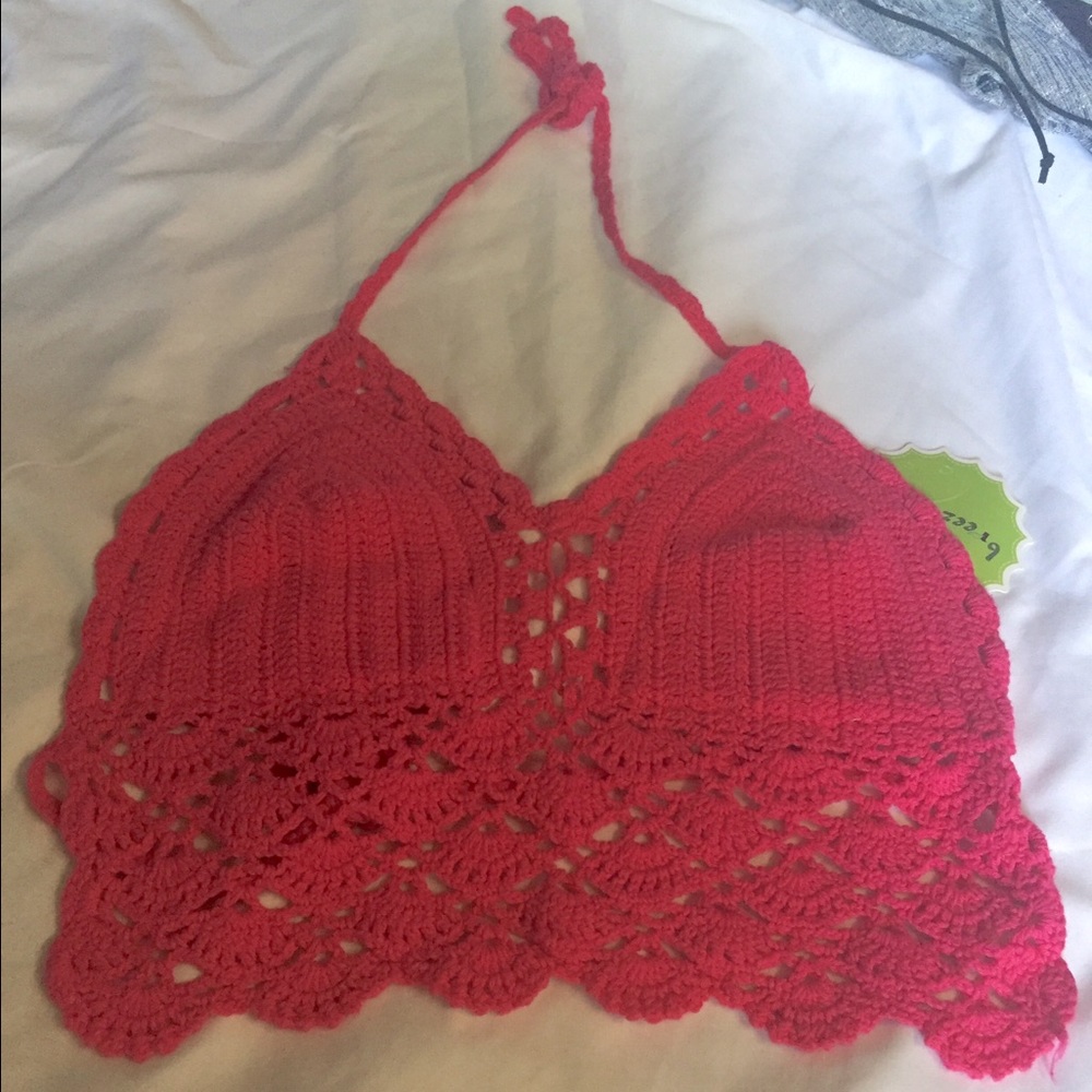 TOP KNIT CROCHET CAMI SUMMER BIKINI BRA - Picture 7 of 7
